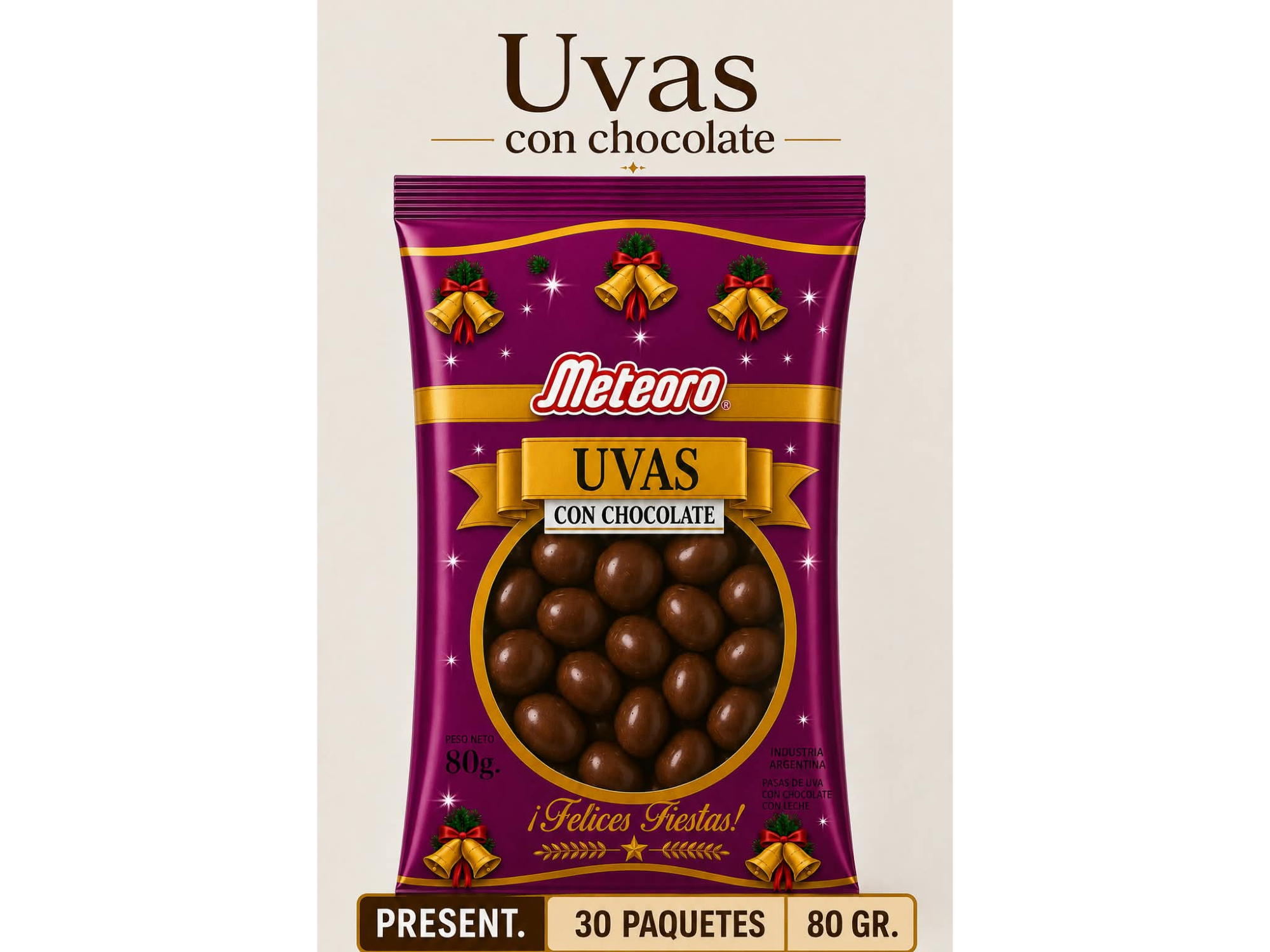 UVAS CON CHOCOLATE METEORO X 70G
