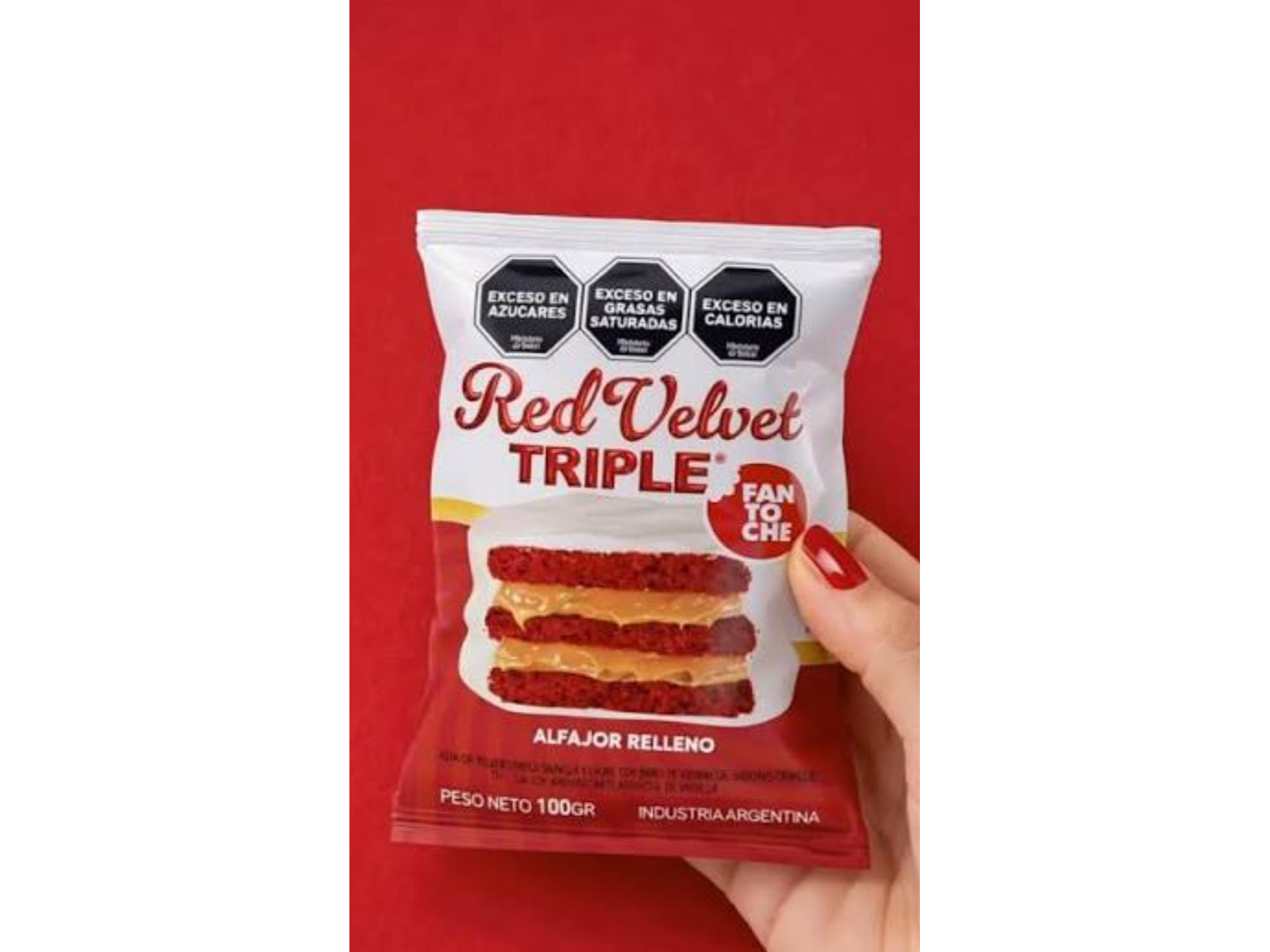 ALFAJOR FANTOCHE TRIPLE RED VELVET/SUPER DULCE DE LECHE