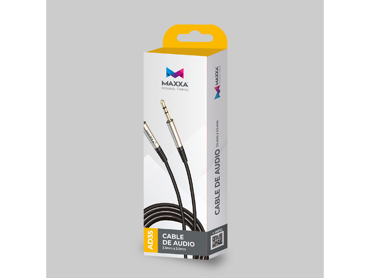 CABLES MAXXA PLUG 3.5  MAXXA AD35 3.5MM A 3.5MM NEGRO 1,20 M