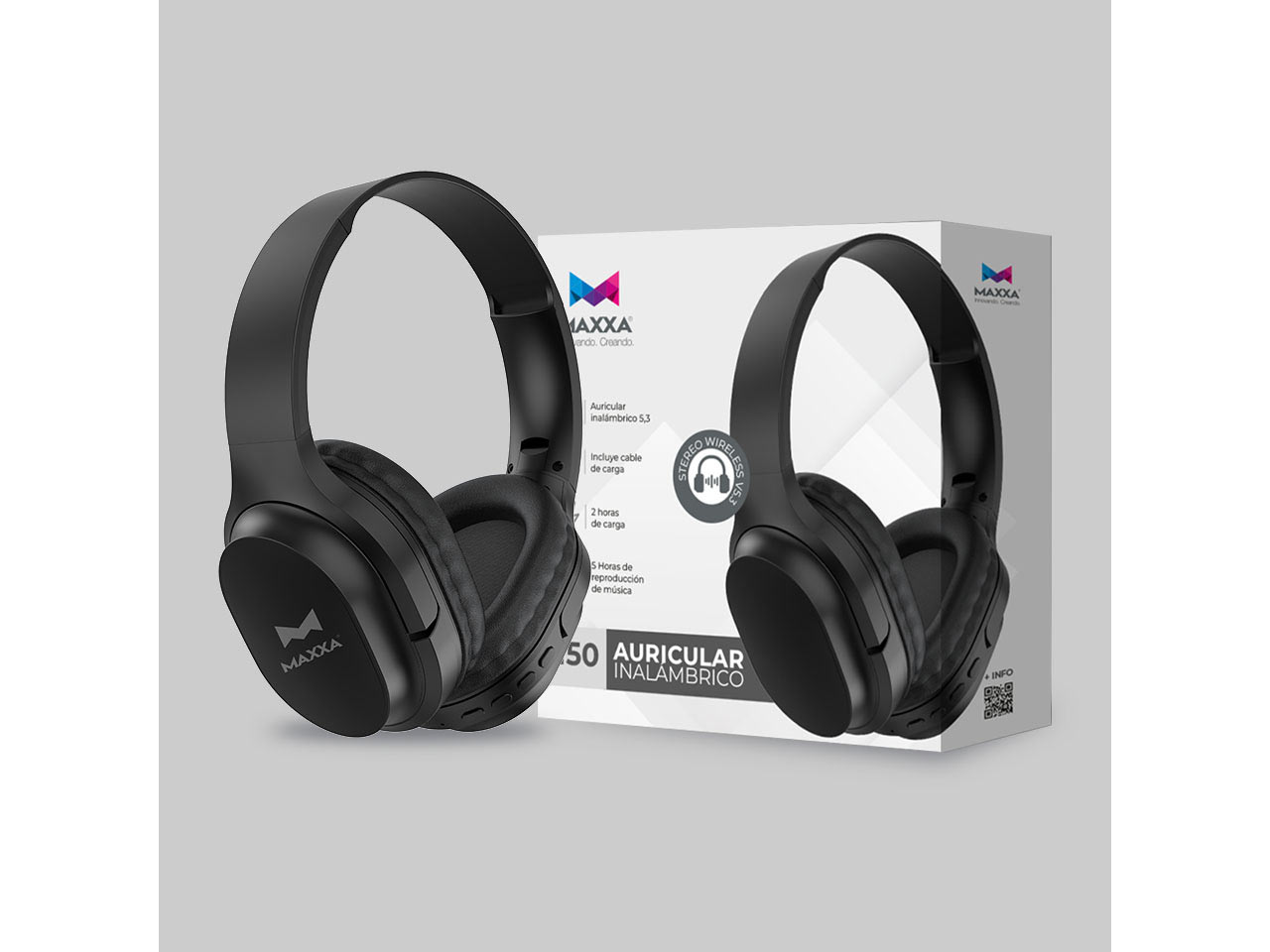 AURICULARES MAXXA  M50 ONEAR BLUETOOTH NEGRO
