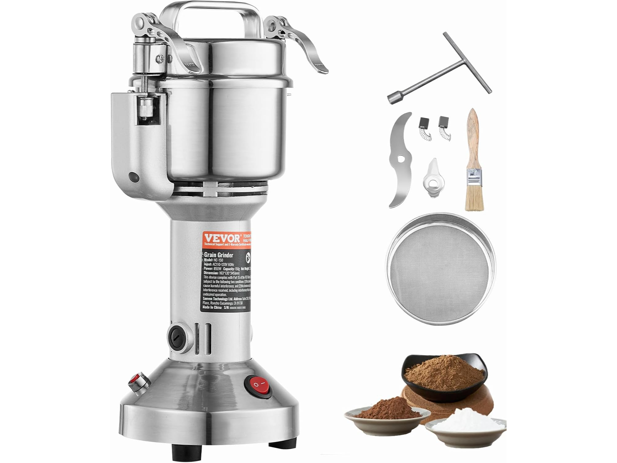 Molino de granos VEVOR – potencia real de 2000 W