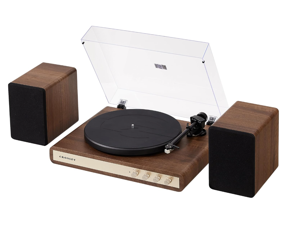 Bandeja Giradiscos Crosley C65A-WAGL con Parlantes 50W – Bluetooth – Walnut