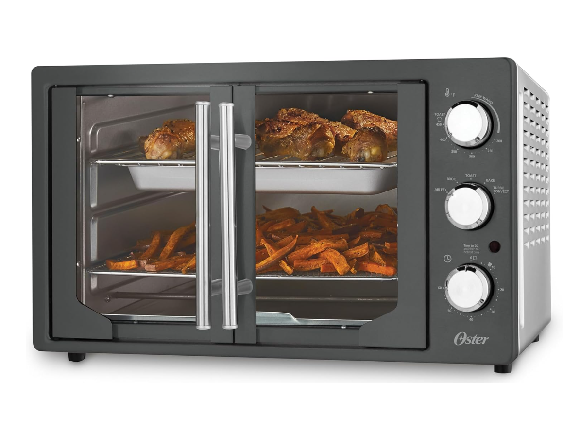 Horno Eléctrico Oster Extra Large con Air Fryer – Puertas Francesas – Acero Inoxidable