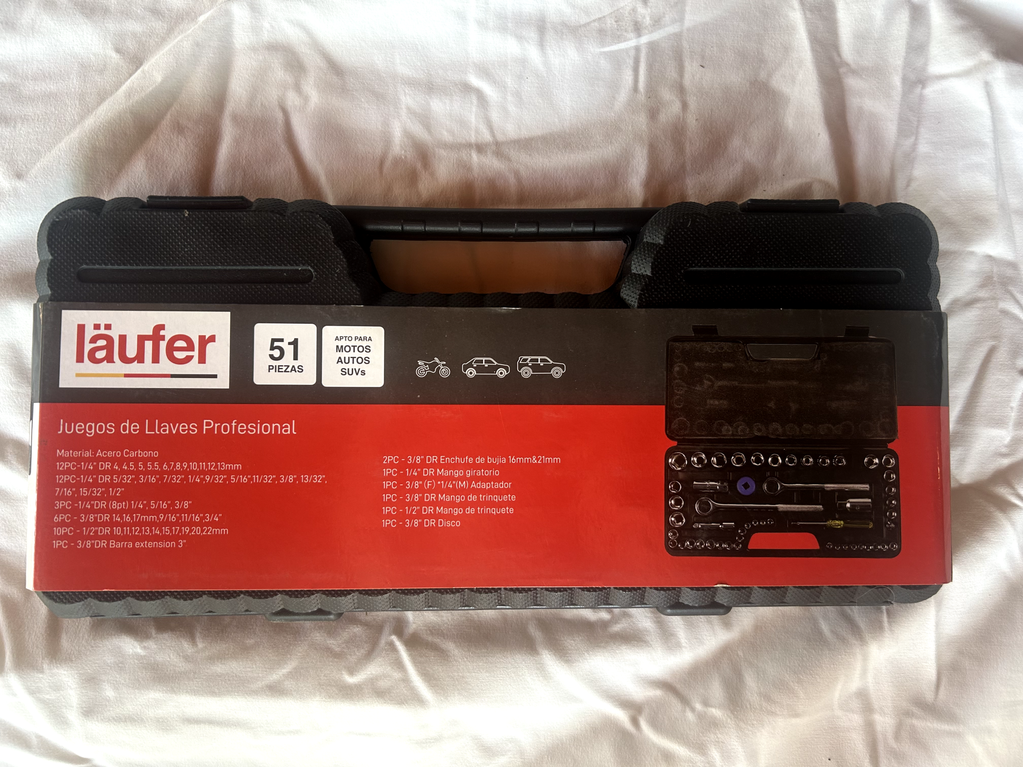 Juego De Llaves Tubo Laüfer X 51 Piezas Auto-camiones-motos (CON DETALLE)