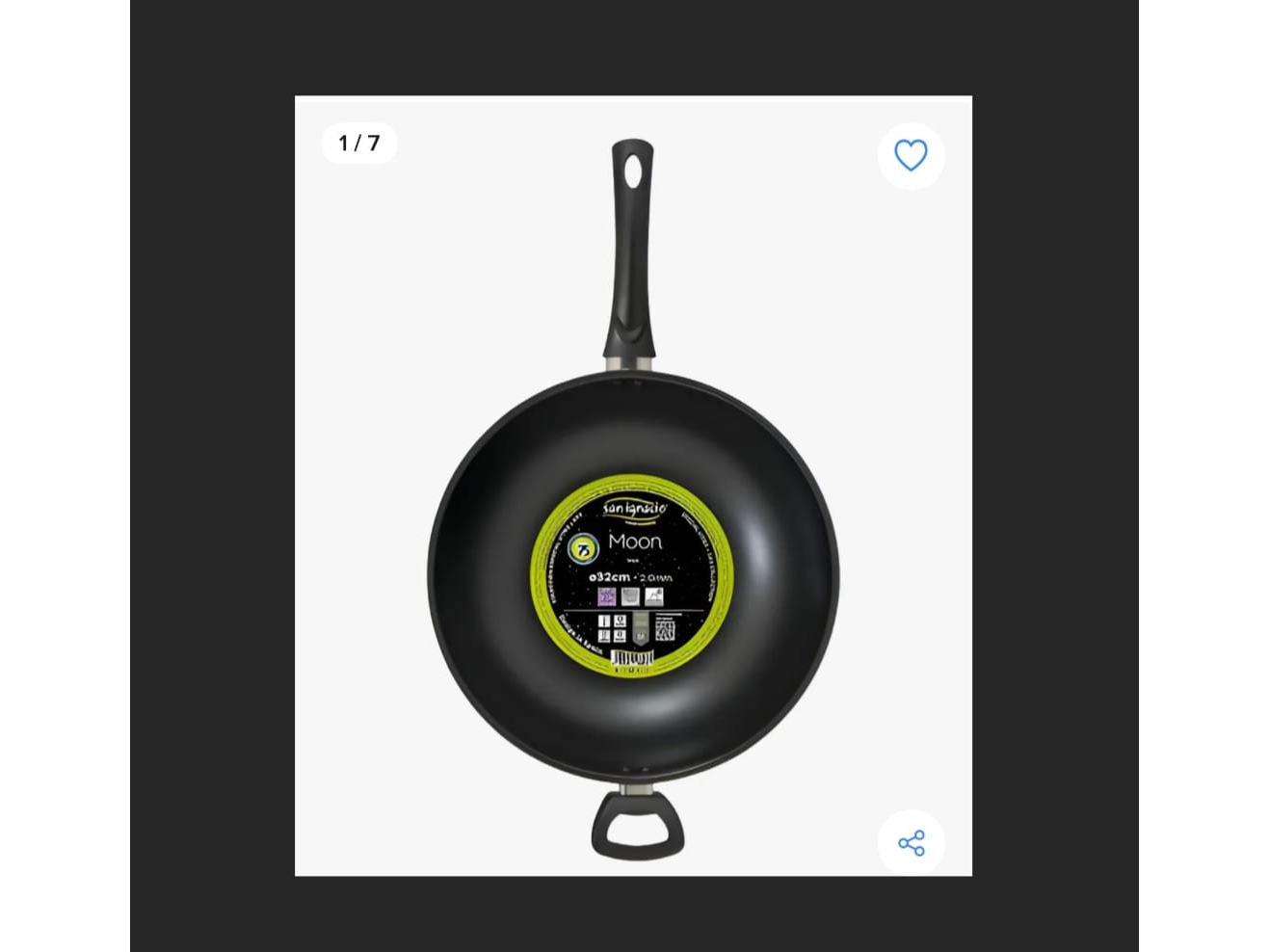 Wok Antiadherente San Ignacio Moon 32 Cm Color Negro