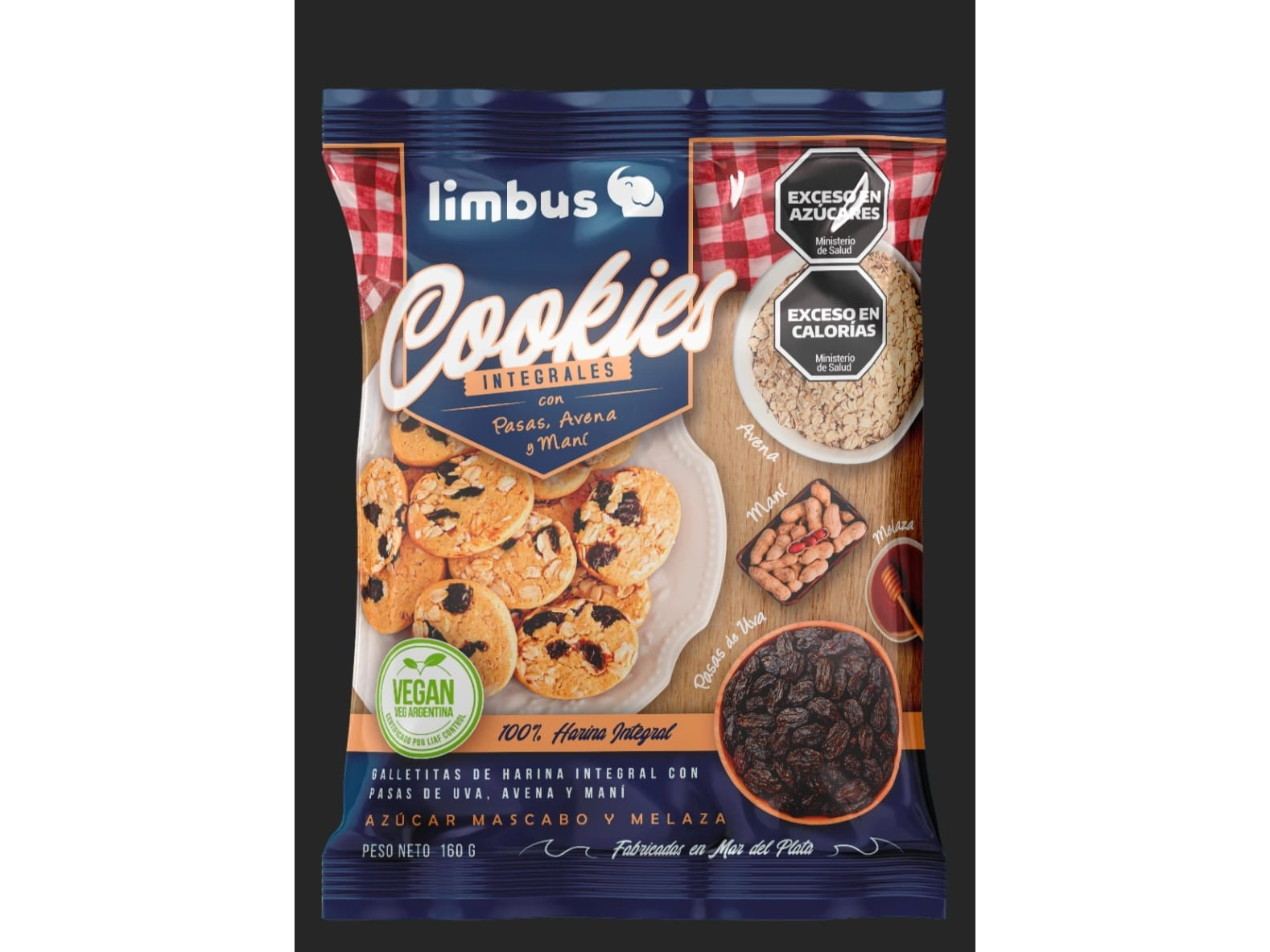 Galletas integrales con pasas de uva