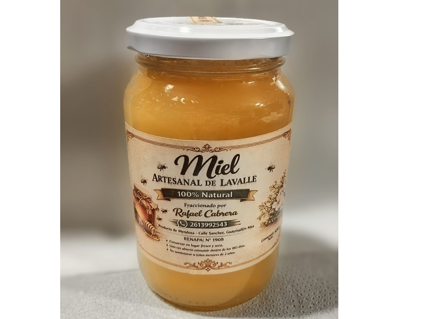 Miel artesanal de Lavalle 100% natural 500 gr