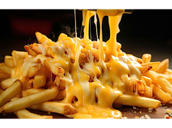 Papas fritas con queso cheddar y mozzarella xxl
