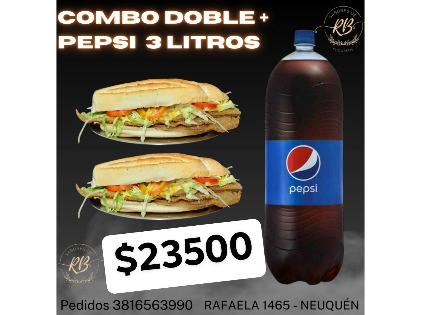 EL COMBO DOBLE + PEPSI 3 litros