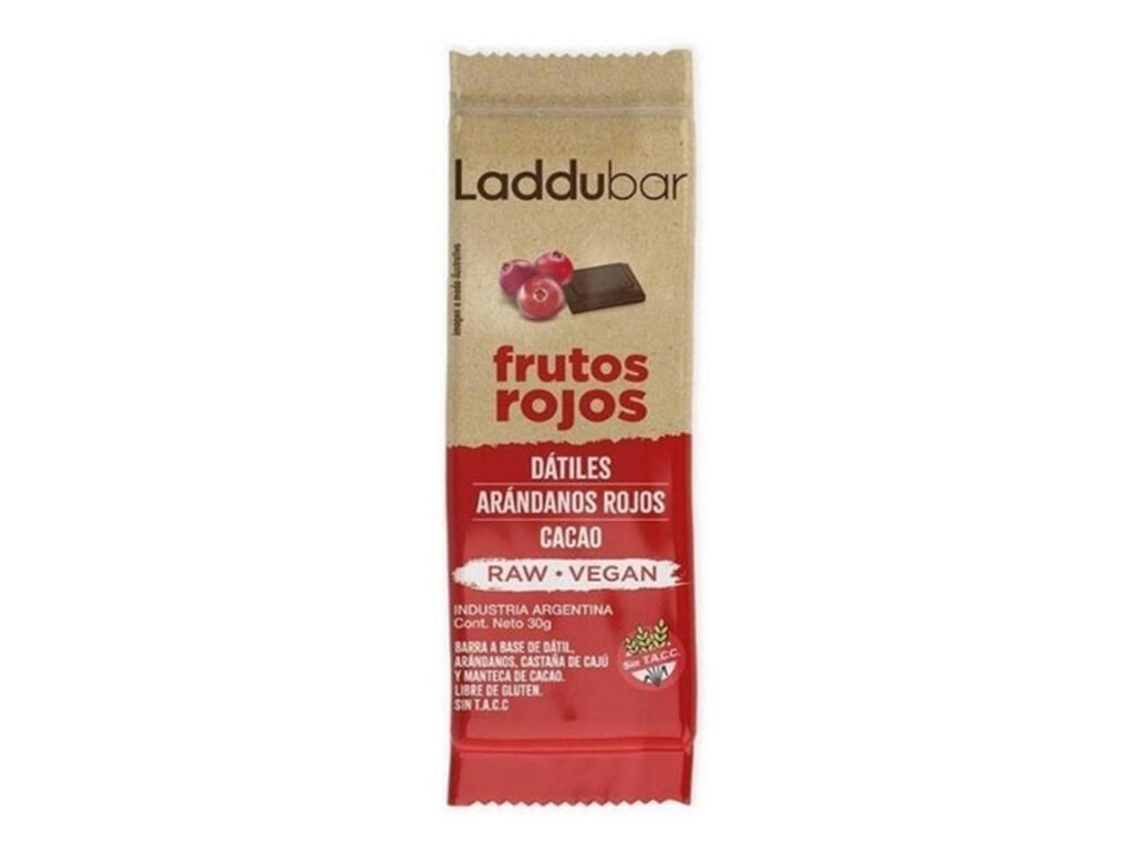 Barras de Frutos Rojos, Arandanos Rojos y Cacao x 30g - LADDUBAR (Copia)