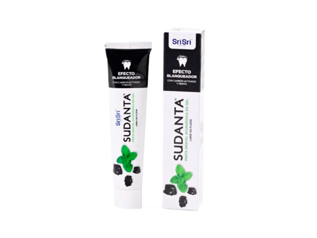Pasta Dental Ayurvedica en Gel Efecto Blanqueador (Carbon) x 200gs - SUDANTA -