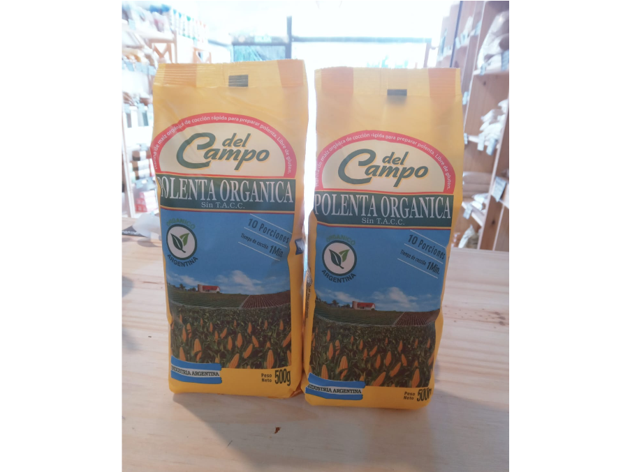 Harina de Maiz Orgánica para polenta paq x 500gs -DEL CAMPO-sin gluten/sin TACC