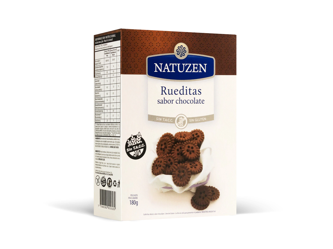 Rueditas de chocolate x 180gs - sin gluten - NATUZEN -