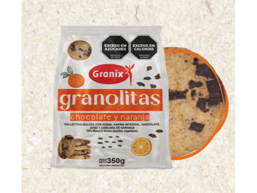 Galletas GRANOLITAS chocolate y naranja x 150gs - GRANIX -