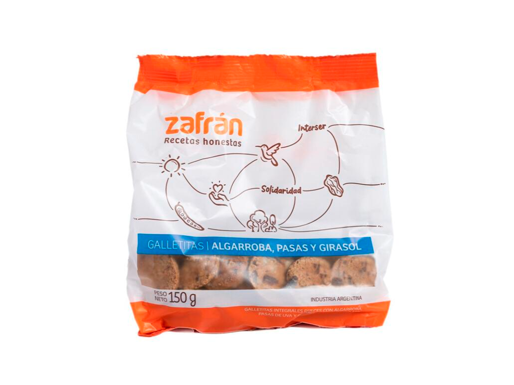 Galletitas de Algarroba Pasas y Girasol x 150g - ZAFRAN -