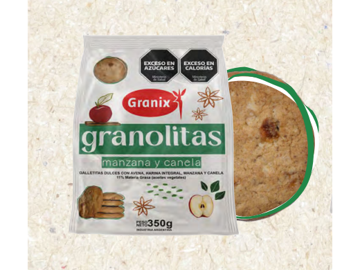 Galletas GRANOLITAS manzana y canela x 150gs - GRANIX-