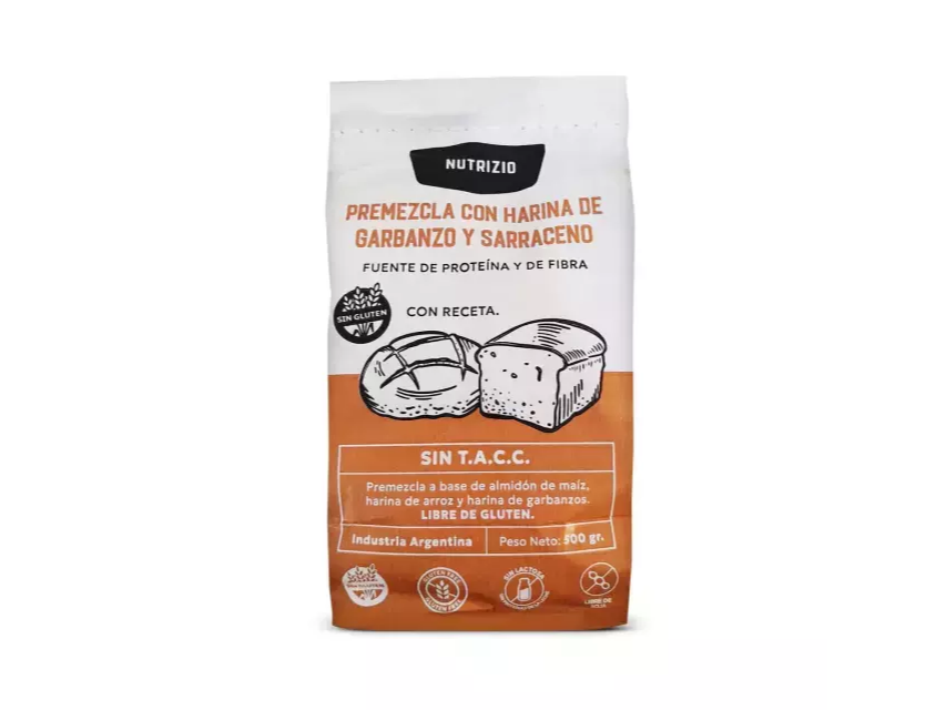 Premezcla con H. de Garbanzo y Sarraceno x 500gs - NUTRIZIO-