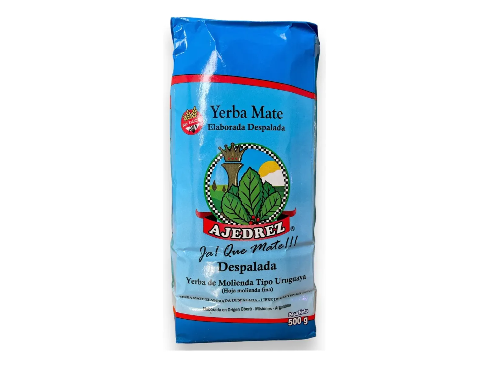 YERBA MATE AJEDREZ DESPALADA FINA x 500gs - MOLIENDA TIPO URUGUAYA -