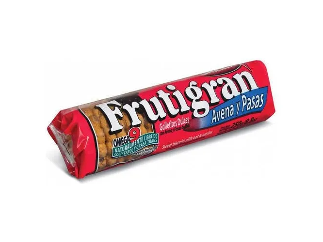 Galletas frutigran avena y pasas de uva x 250gs - GRANIX-