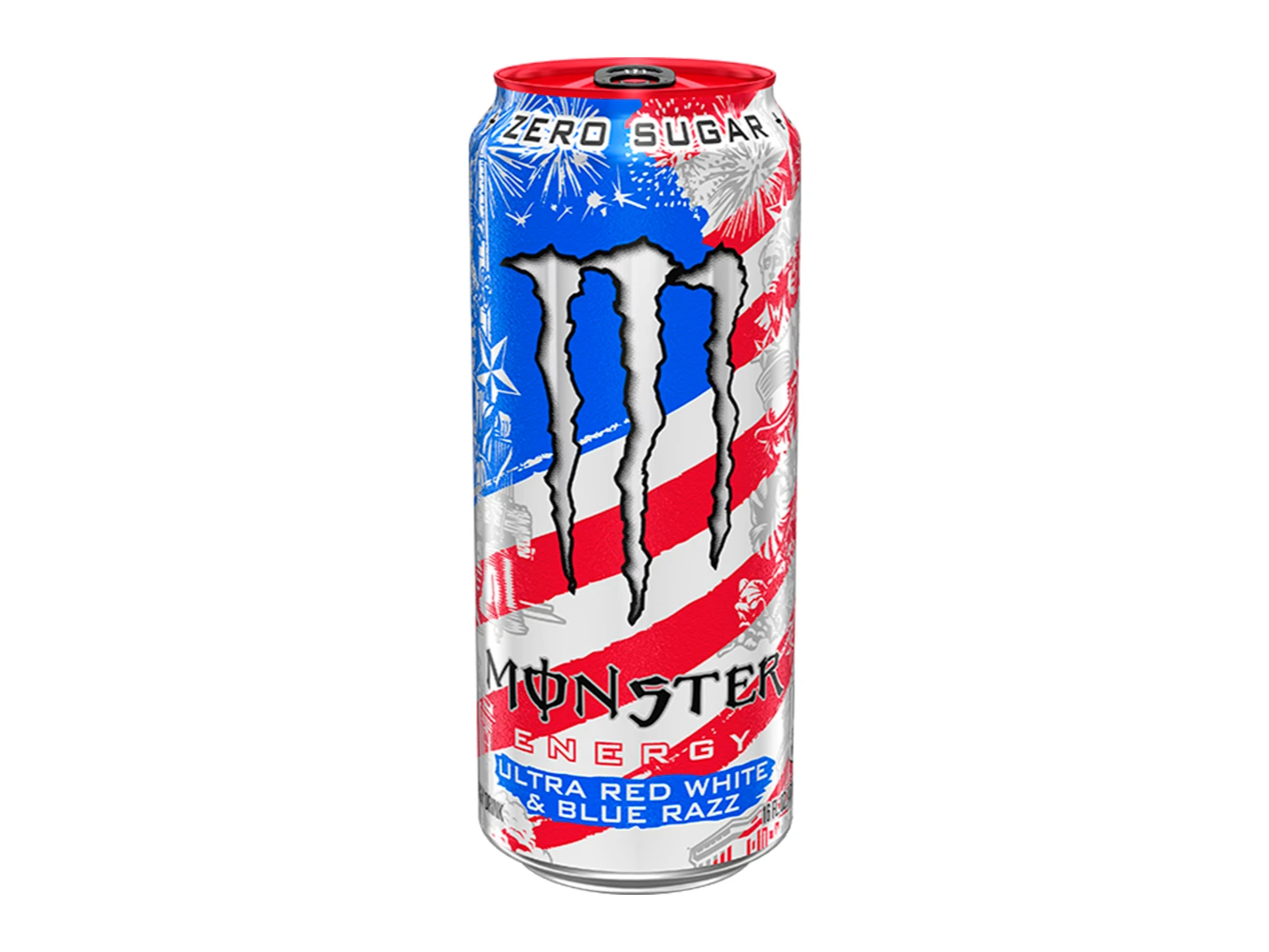 Energético Monster Sem Açucar Ultra Red White Blue Razz Lata 16Oz 473Ml