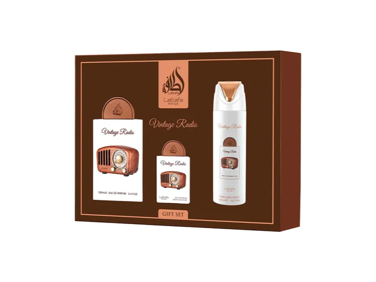 Kit Lattafa Pride Vintage Radio Edp 100ML + Deo 200ML + 20ML