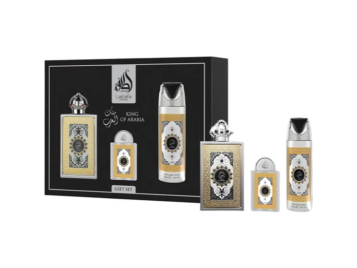 Kit Perfume Lattafa King Of Arabia Edp - Masculino 3 Peças