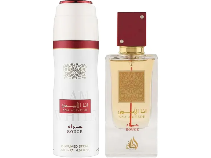 Kit Lattafa Ana Abiyedh Rouge - Eau de Parfum - Unissex - 2 Em 1 - 60ML + 200ML