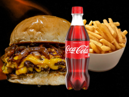 HAMBUR BARBACOA + COCA COLA 500ml