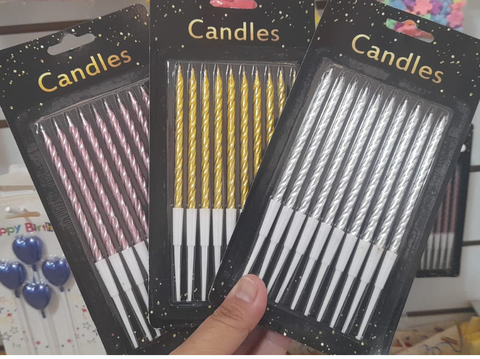 VELAS TORNEADAS X 10 UNID.