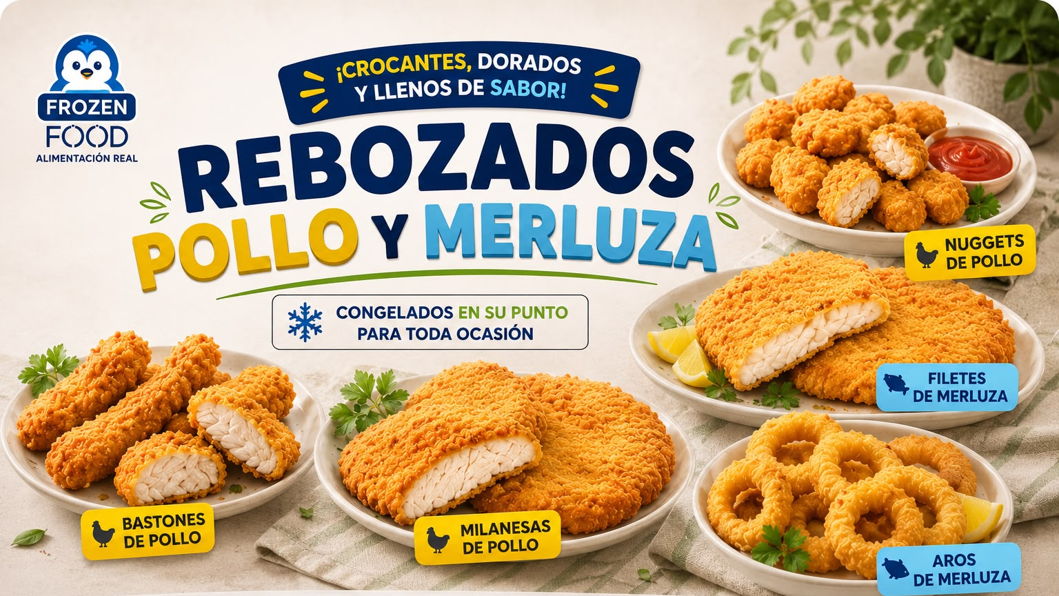 REBOZADOS Pollo y Merluza