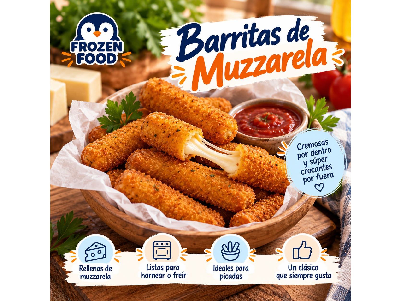 Bastones de Muzzarella x 500 gr