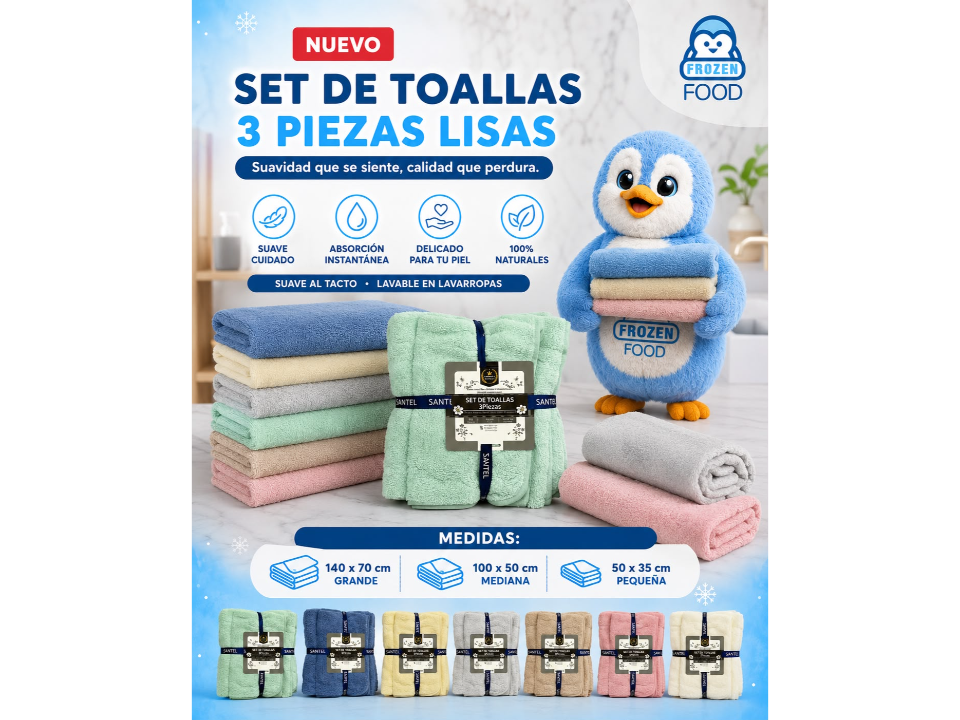 Set de 3 Toallas Lisas