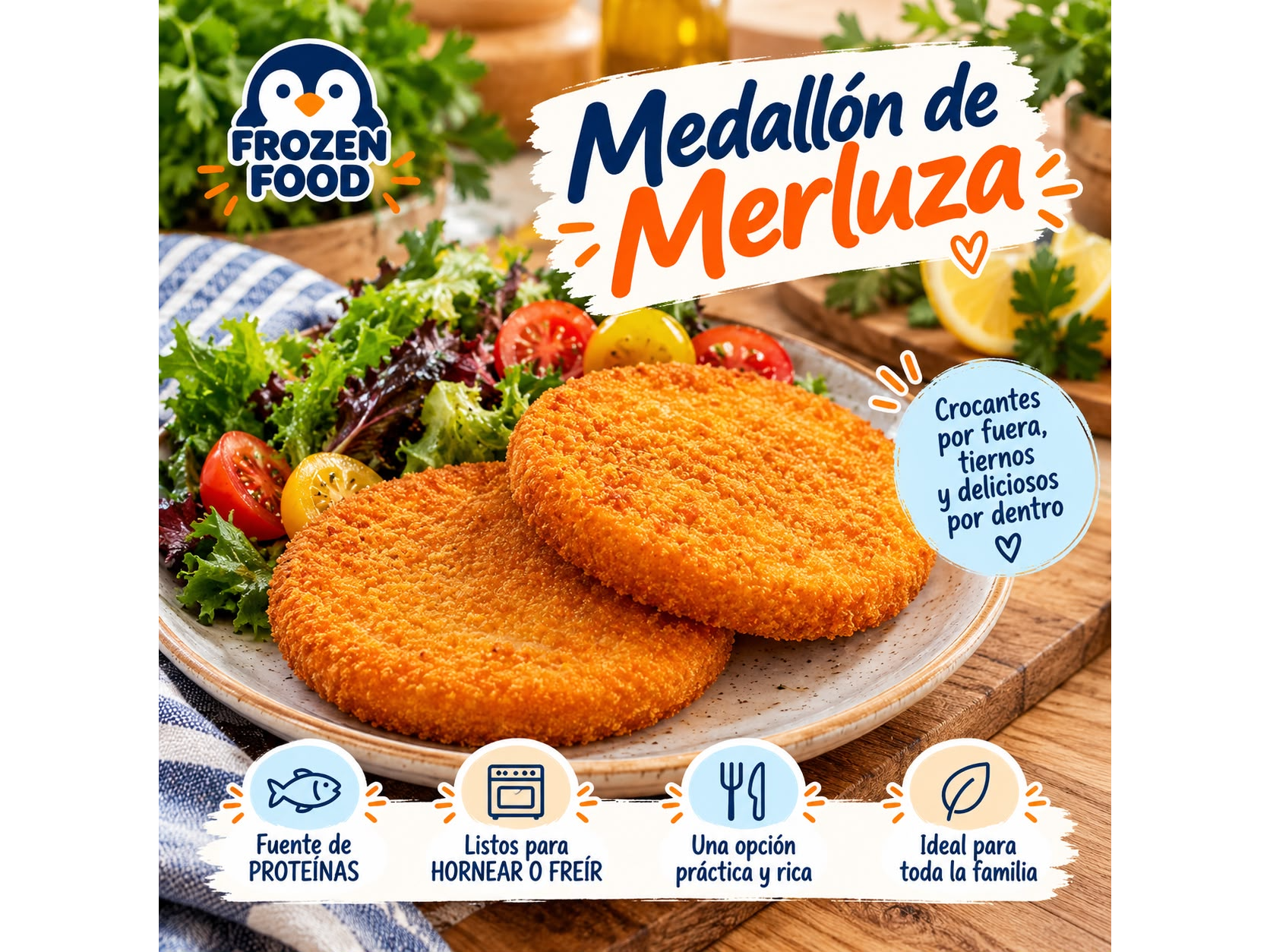 Medallón de Merluza Rebozado X 1 KG