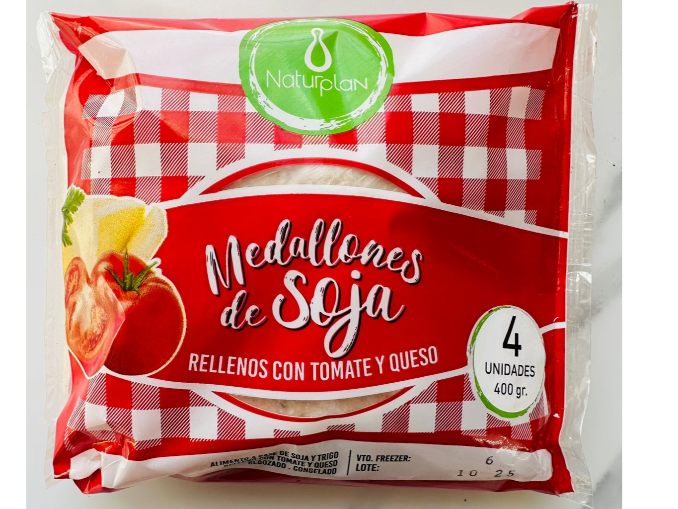 Milas de Soja rellenas con Tomate y Queso x 4 uni