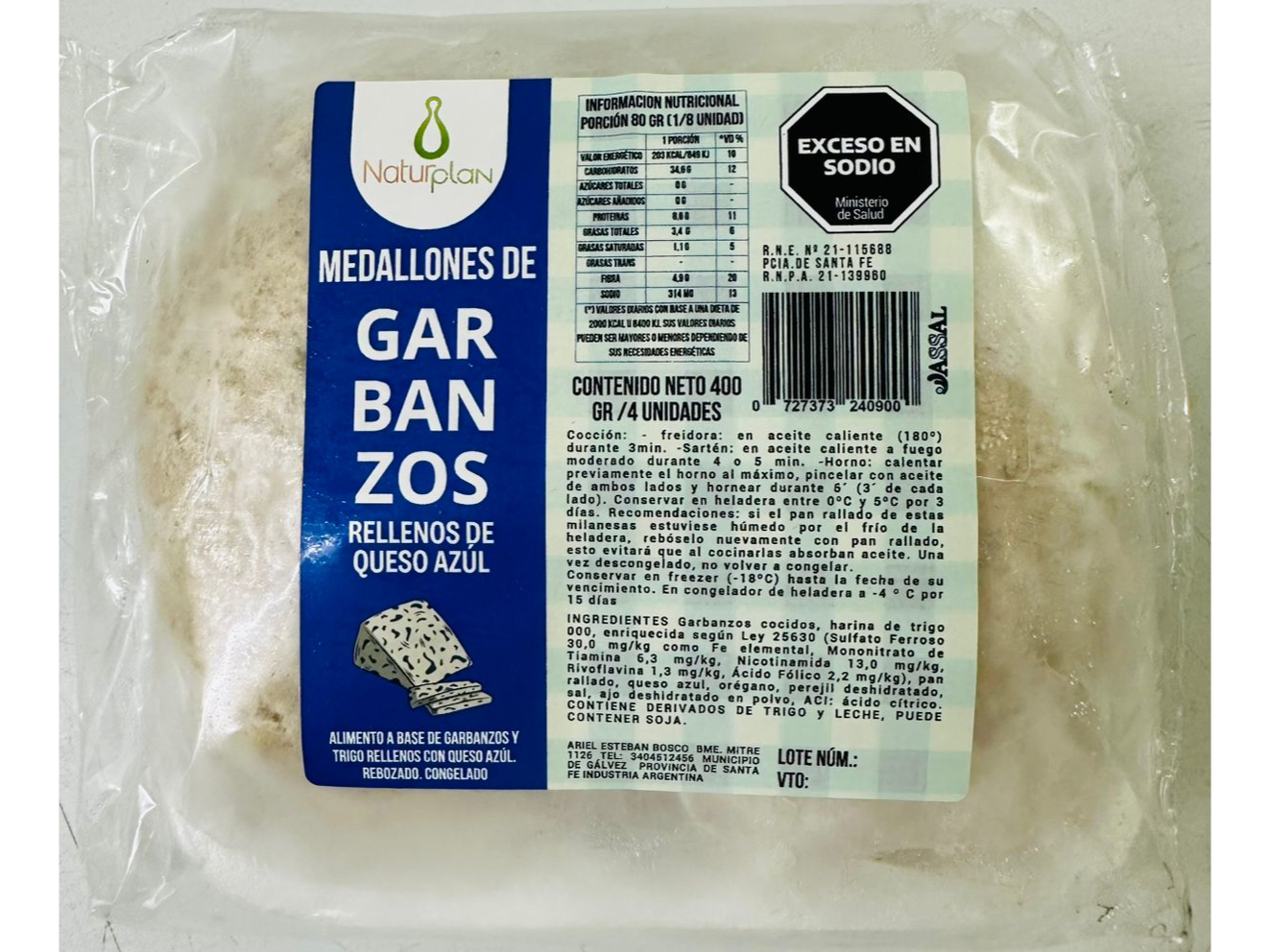 Medallones de Garbanzo Rellenos de Queso Azul