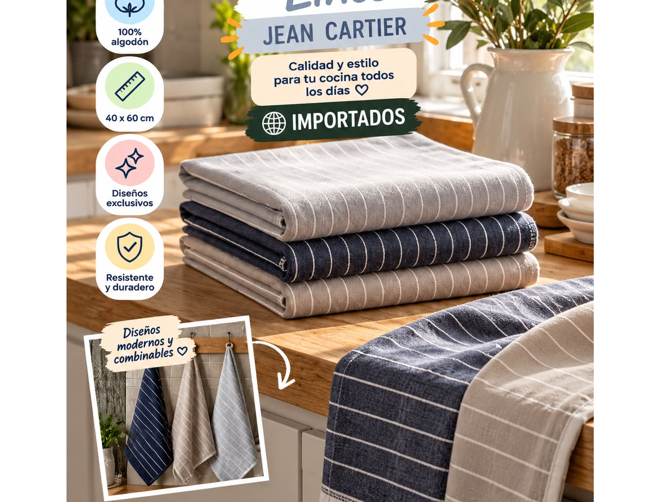 Repasador estampado Lines JEAN CARTIER
