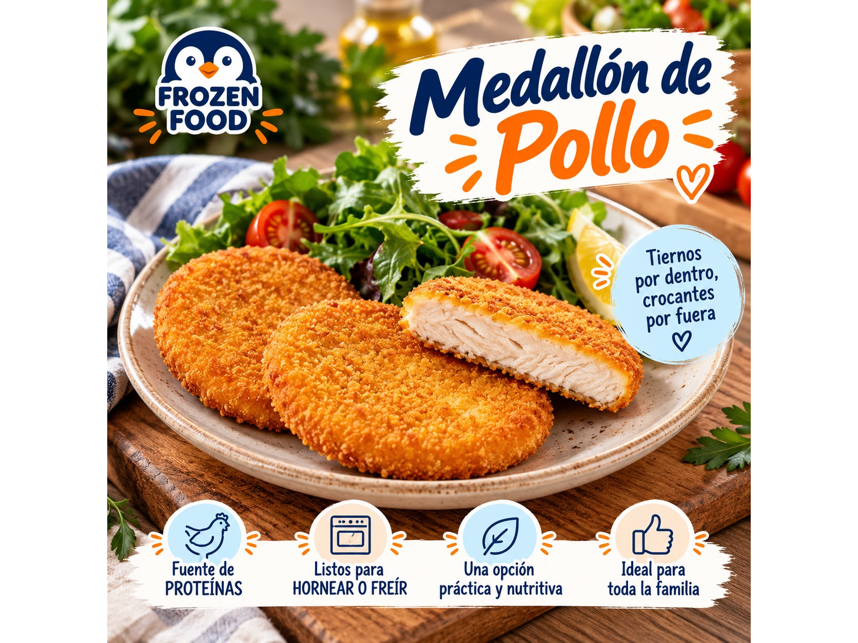 Medallón de Pollo Rebozado X 1 KG