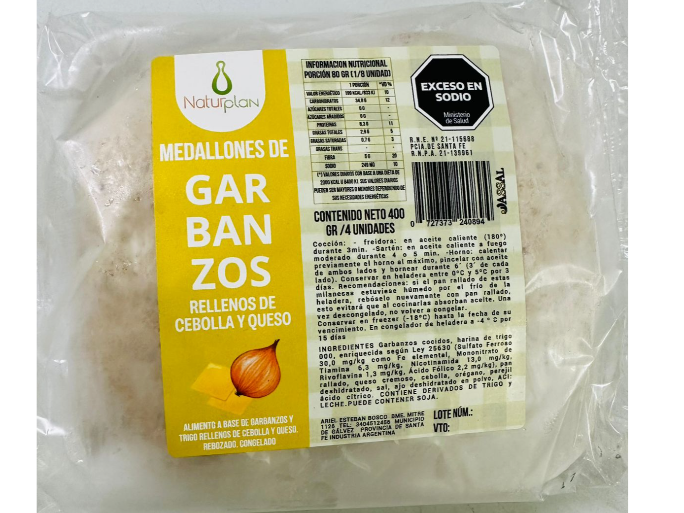 Medallones de Garbanzo Rellenos con Cebolla y queso