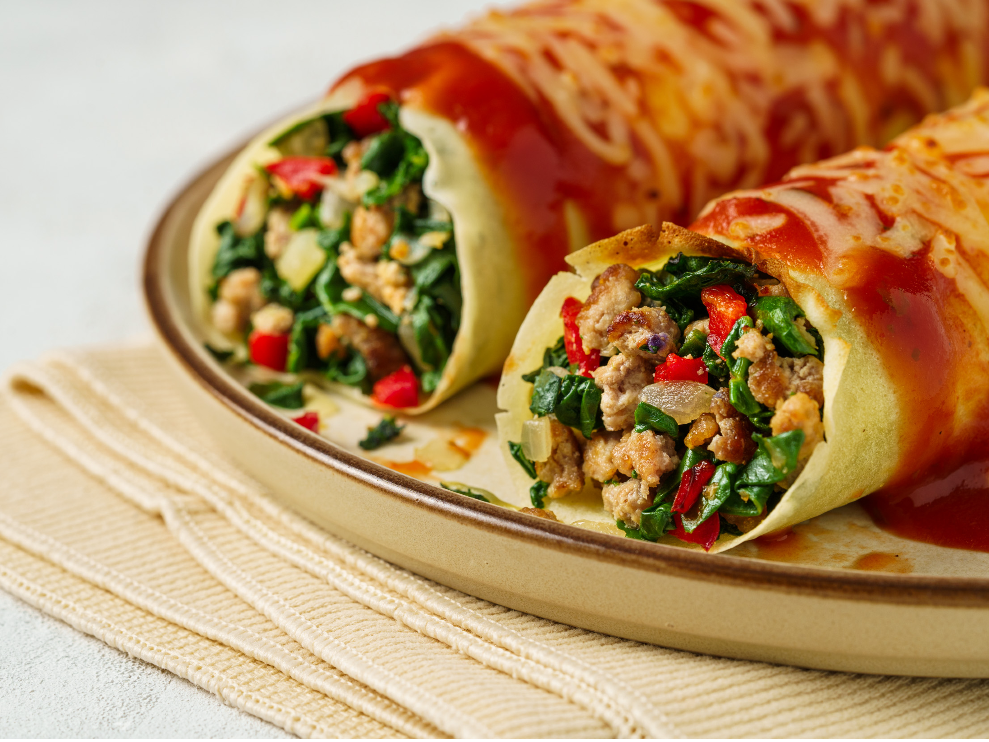 Canelones de Verdura y Carne