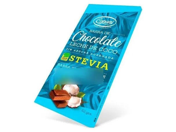 CHOCOLATE COPANI CON LECHE DE COCO SIN AZUCAR Y CON STEVIA x63 grs (Copia)