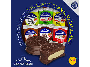 ALFAJOR CERRO AZUL SIN GLUTEN Y SIN AZUCAR X1 Und (Copia)