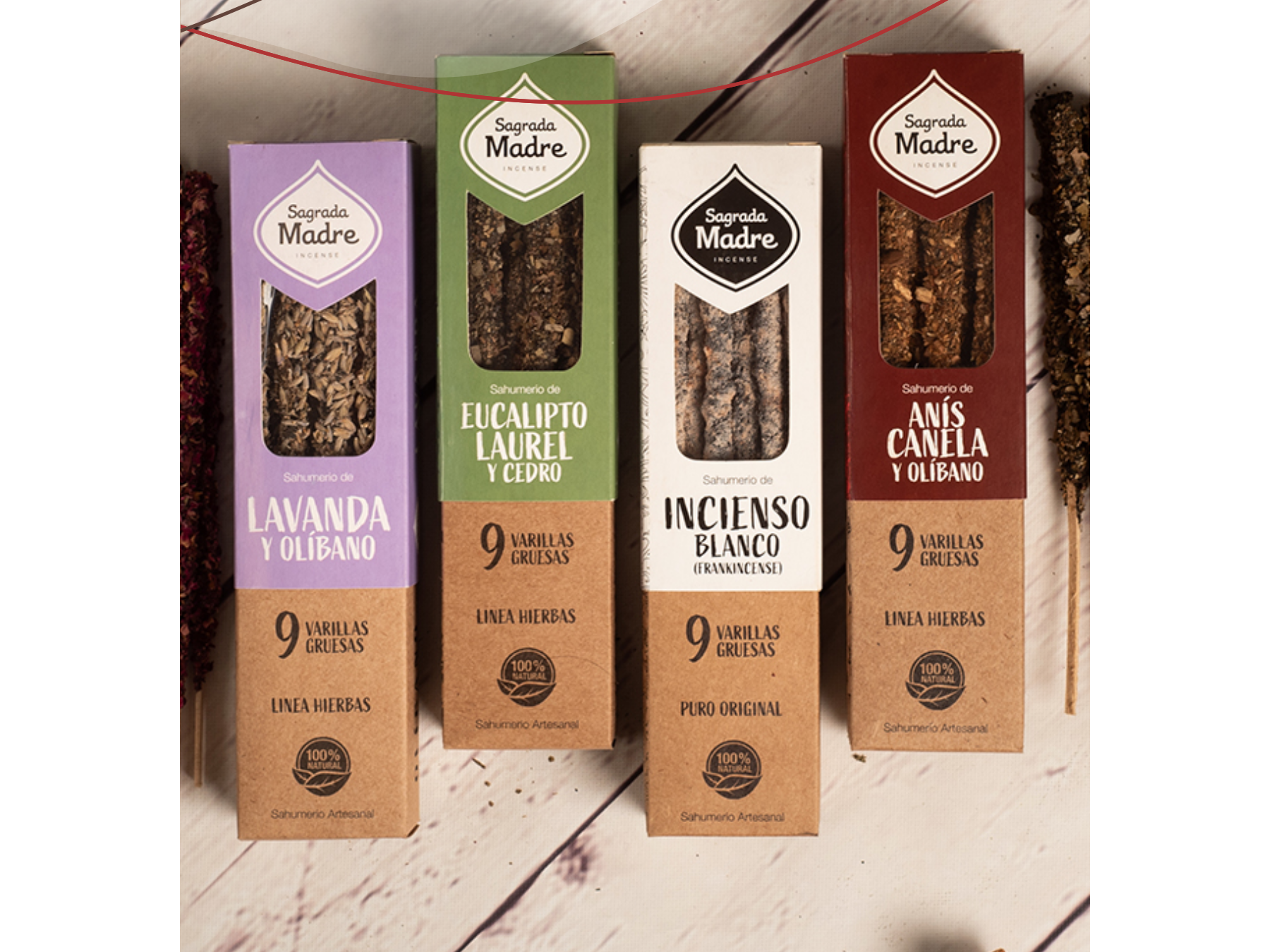SAHUMERIOS SAGRADA MADRE LINEA HIERBAS X9