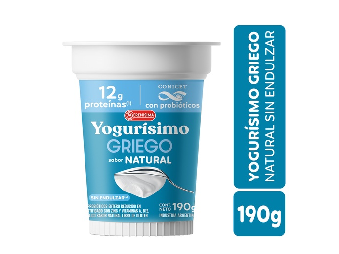 SERENISIMA YOGURISIMO GRIEGO NATURAL SIN ENDULZAR X190g