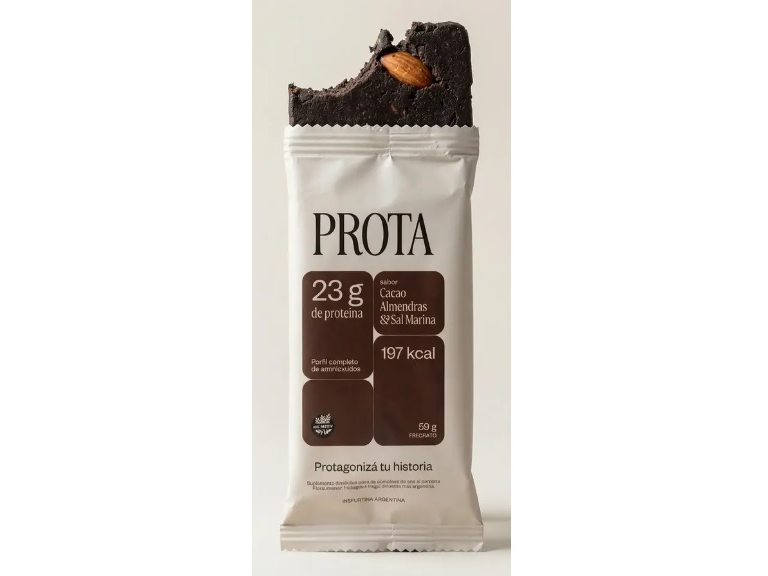 BARRITA PROTEICA CACAO , ALMENDRAS Y SAL MARINA