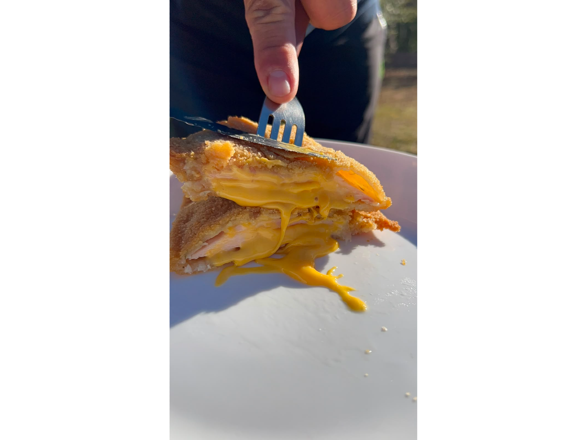 Milanesas rellenas de Cheddar