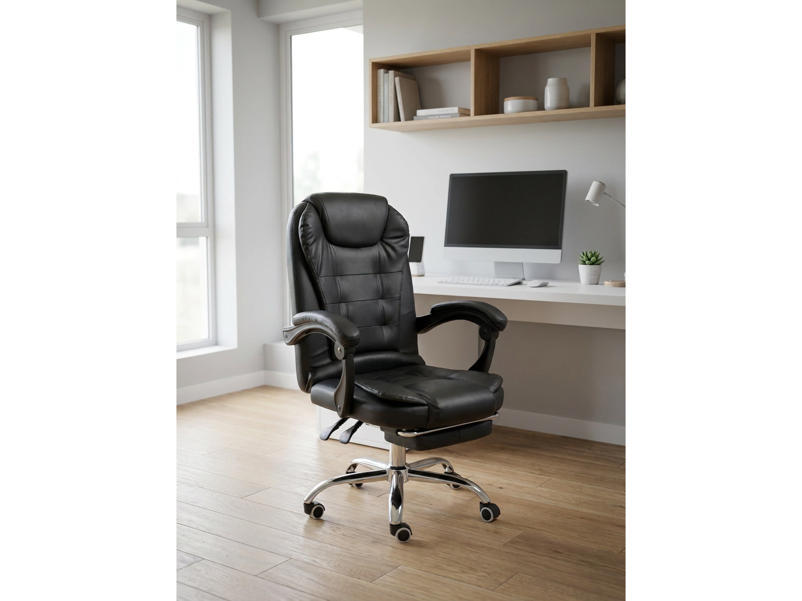 Sillon negro de oficina CUERO