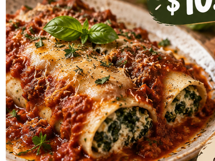 Porcion de canelones gluten free