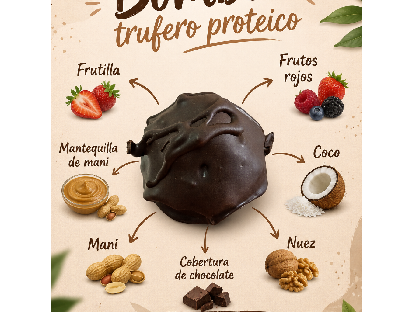 Bombones truferos x 6 cacao