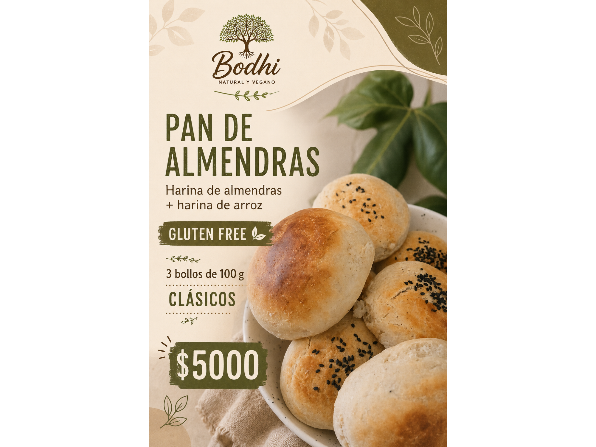 Pan de almendras y coco x 3