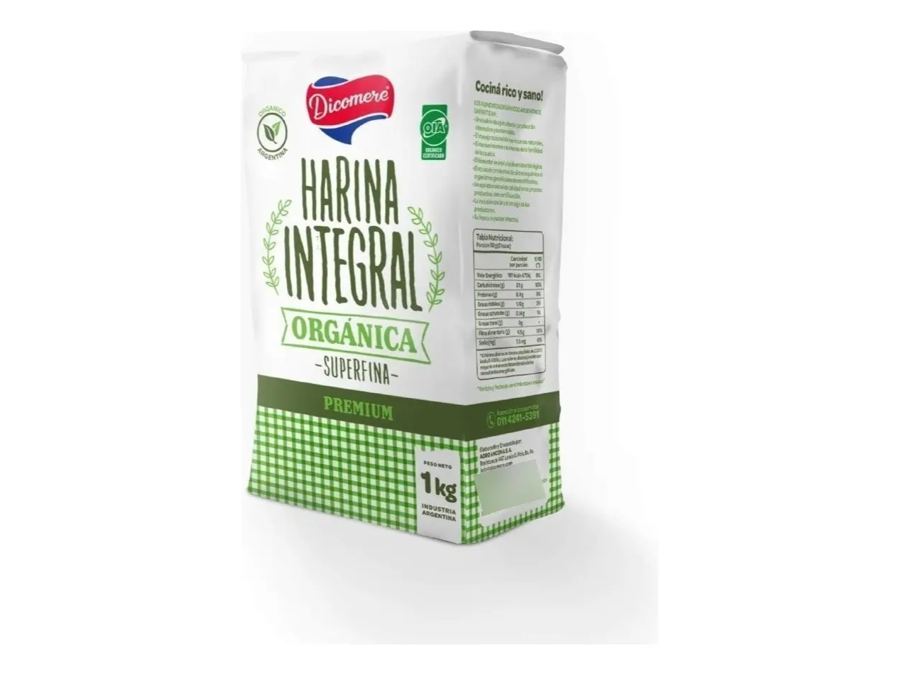 HARINA DE TRIGO INTEGRAL ORGANICA DICOMERE x1 KG.